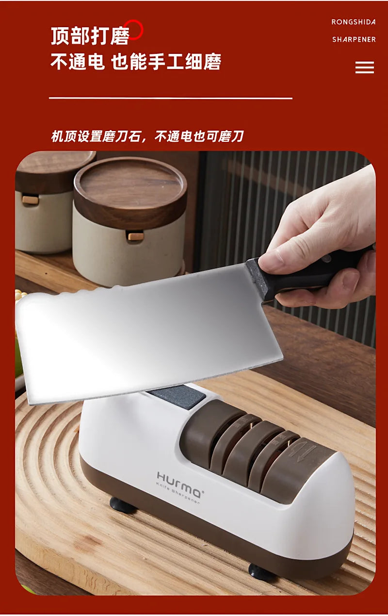 4-Stage Electric Knife Sharpener Professional Kitchen Knife & Scissors Sharpener Essential Kitchen Gadgets Accessories