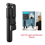 Portable Bluetooth Selfie Stick Tripod Holder with Remote Shutter Fill Light Extendable Wireless Remote Retractable Phone Stand Promise Mart