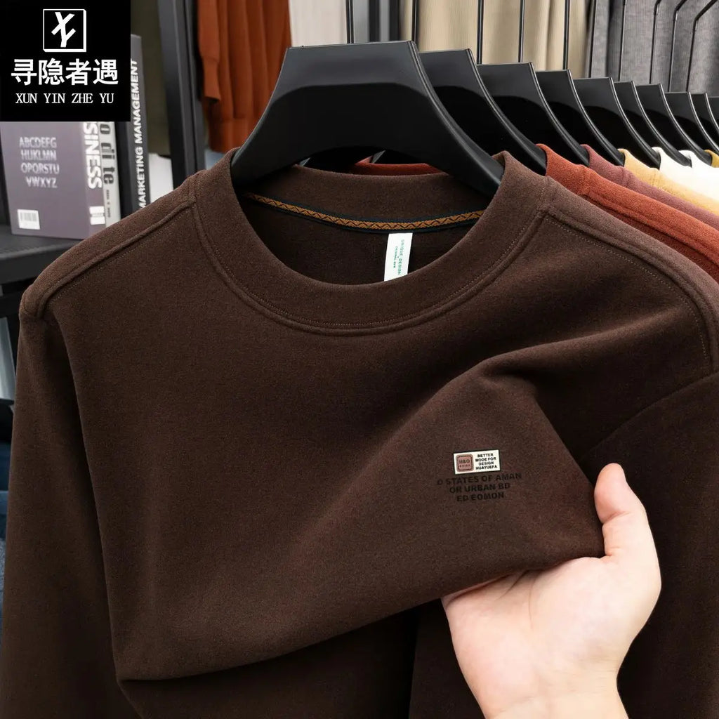 Men's Double-Sided Camere Long Sve T-irt Thiened Casual Warm Base irt Ci Walk All-Season Soft Comfortable Top