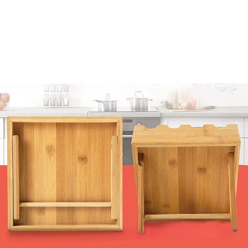 Wooden Kitchen Organizer 12-Grid Multi-Layer Spice Rack Home Essentials Multi-Function Condiment Storage Shelf with Storage Jars