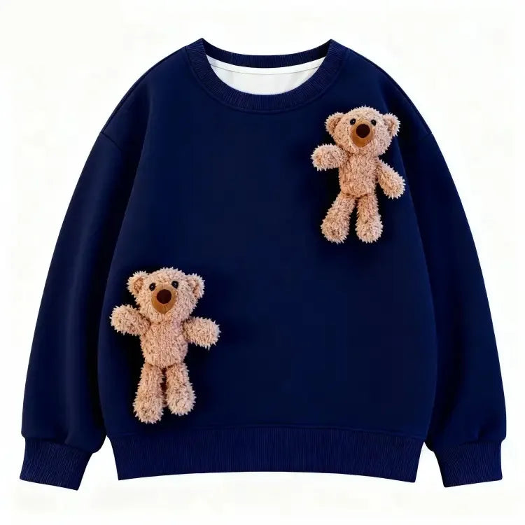 1 2 4 6 8 Years Baby Boys Sweatshirt Spring Kids Jacket Autumn Tops Cute Bear Pullover Children's Sweater Toddler Girls Clothes