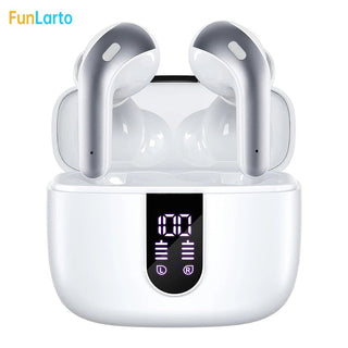 Wireless Earphones with Bluetooth 5.3, Quad-Mic Call Noise Reduction ENC, 50H Playtimes Wireless Earbuds Bluetooth Headphones Promise Mart