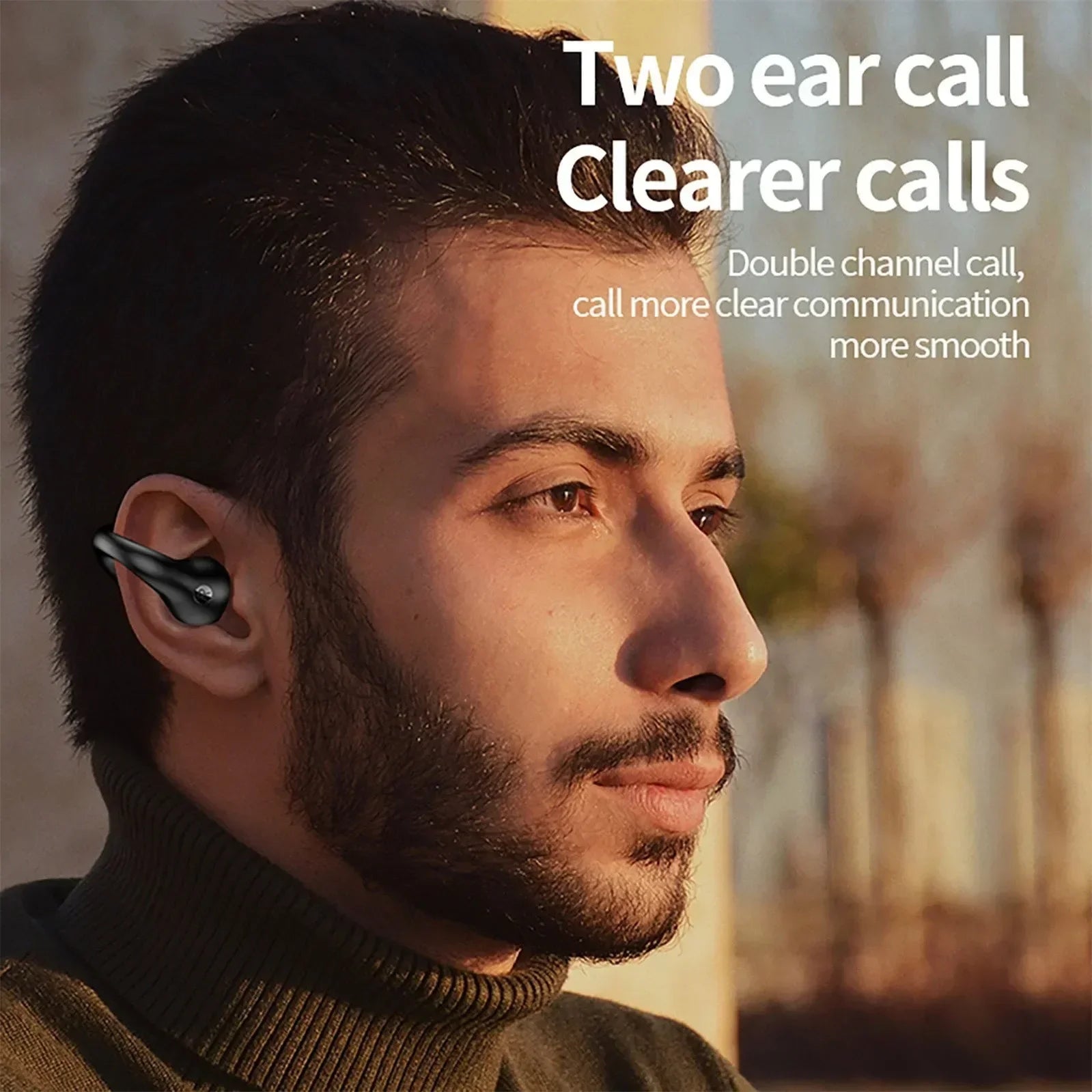 NEW TWS Q80 Wireless Headphones Bluetooth 5.3 Bone Conduction Earphones Earclip Design Touch Control Led Earbuds Sports Headsets