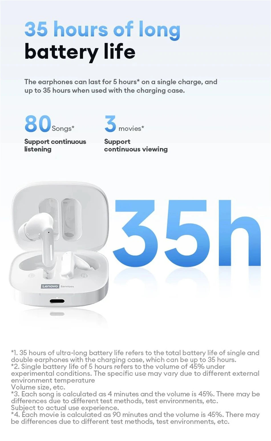 2026 Lenovo Original LE209 Wireless Earphones TWS Bluetooth 6.0 In Ear Earbuds Long Battery Life Earphones Mic Stereo ENC Noise