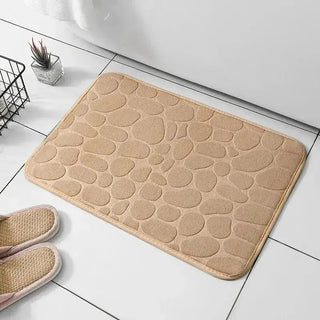 1pc embossed fiber carpet, bathroom living room anti slip mat, pebble floor mat, household items Promise Mart