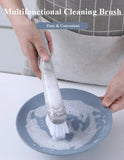Kitchen Cleaning Brush 2 In 1 Long Handle Cleaing Brush with Removable Brush Sponge Dispenser Dishwashing Brush Kitchen Tools Promise Mart