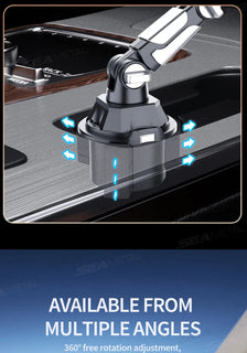 SEAMETAL Car Phone Mount on Cup Holder 6.5-9.5CM Adjustable Base Tablet/Phone Holder 360-Degree Flexible Rotation Phone Stand Promise Mart