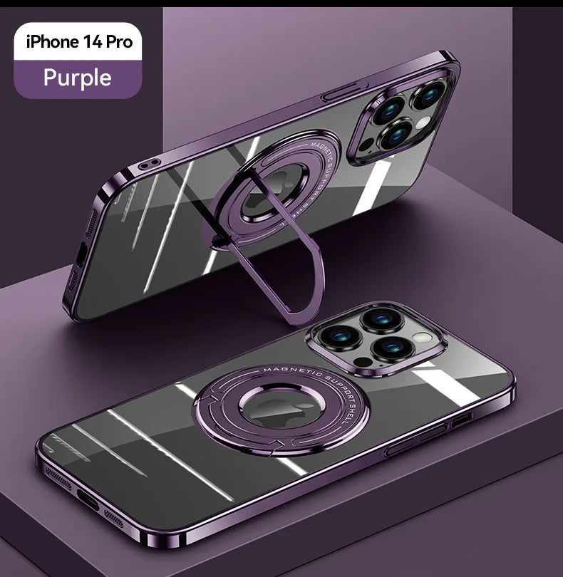 Magnetic Ring Case For iPhone 14 Pro Max 13 Pro 12 Metal Holder Cover Anti-knock Cases For iPhone14 iPhone13 iPhone12
