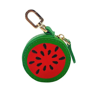 Cute Fruit Shape Leather Coin Purse Mini Zipper Earphone Bag Keychain Pendant Wallet for Women Girls Gift
