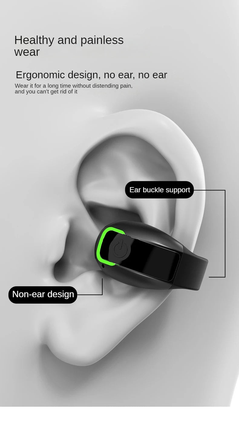 SK GD28 Bone Conduction TWS Headphones Bluetooth V5.3 Ear Clip Lightweight Business Sports Game Headset with Mic Noise Reduction