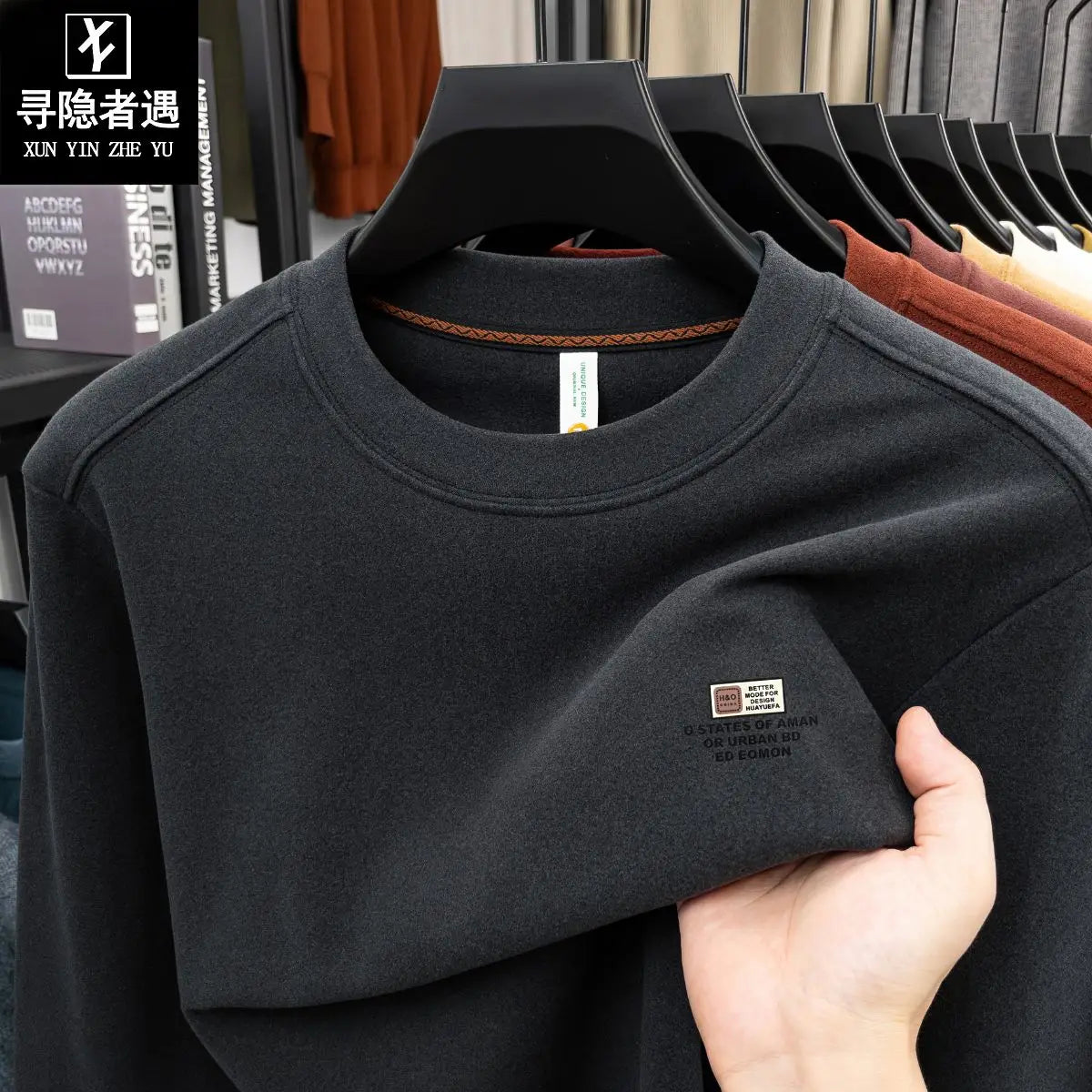 Men's Double-Sided Camere Long Sve T-irt Thiened Casual Warm Base irt Ci Walk All-Season Soft Comfortable Top