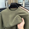 Hot Sale Men Long Sleeve T Shirt Crew Neck Solid Color Soft Breathable Spring Autumn Casual Fashion Basic Pullover Top Menswear