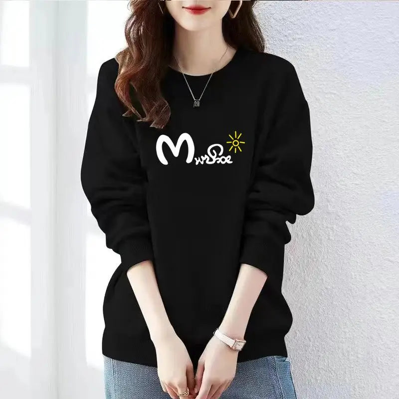 Graphic Sweatshirt For Women Emo Kpop Korean Clothing Novelty Y2k Style Y 2k Vintage Youthful Clothes Woman Pullover Tops Fleece