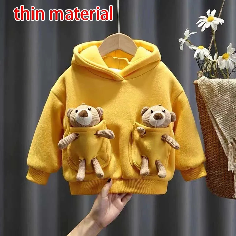 1 2 4 6 8 Years Baby Boys Sweatshirt Spring Kids Jacket Autumn Tops Cute Bear Pullover Children's Sweater Toddler Girls Clothes