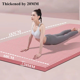 183×60cm Thick Yoga Mat Anti-skid Sports Fitness Mat 20MM Comfort Foam Yoga Matt for Exercise Yoga and Pilates Gymnastics Mat Promise Mart