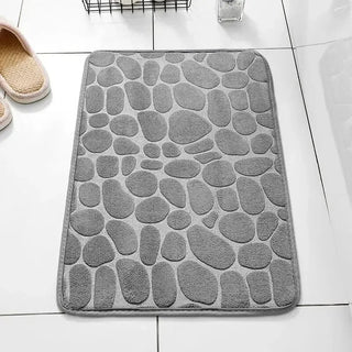 1pc embossed fiber carpet, bathroom living room anti slip mat, pebble floor mat, household items Promise Mart
