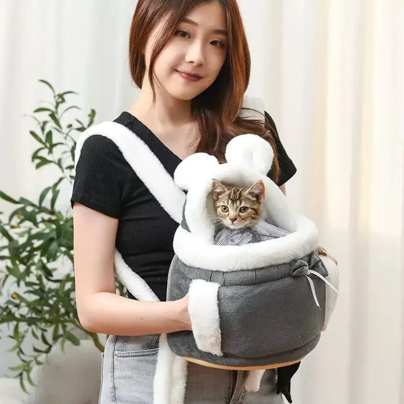 Pet backpack for outdoor activities large capacity for small and medium-sized dogs cats portable backpack for travel and hiking