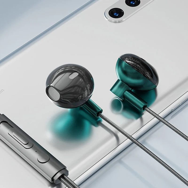 Type-C In-Ear Wired Karaoke Headphones 3.5mm Stereo Music Earbud Handfree Headset Earphones with Mic