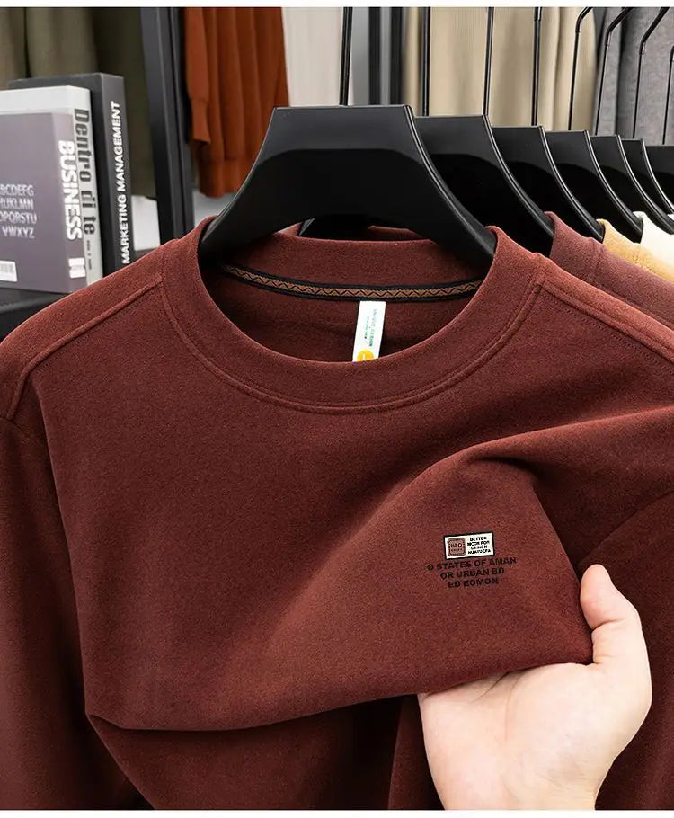 Men's Double-Sided Camere Long Sve T-irt Thiened Casual Warm Base irt Ci Walk All-Season Soft Comfortable Top