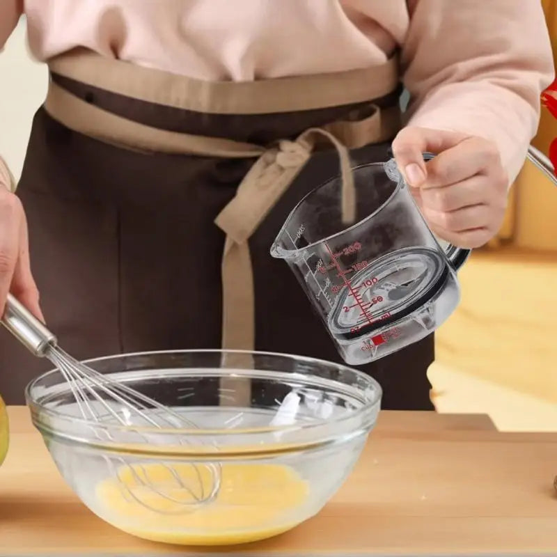 All-in-One Cooking Measuring Cup with Adjustable Base and Scraper; Essential for Every Kitchen