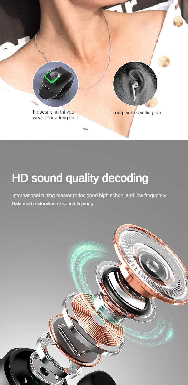 SK GD28 Bone Conduction TWS Headphones Bluetooth V5.3 Ear Clip Lightweight Business Sports Game Headset with Mic Noise Reduction