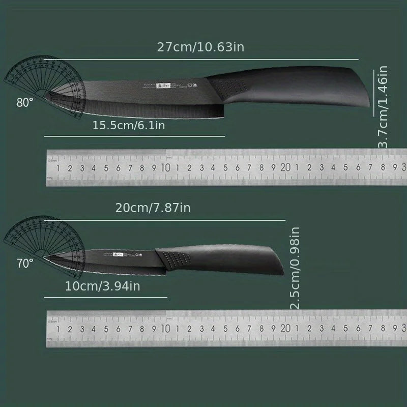 2 Pieces, Ceramic Fruit Knife Set Chef's Knife, Melon Knife and Fruit Knife - Essential kitchen utensils for perfect Promise Mart