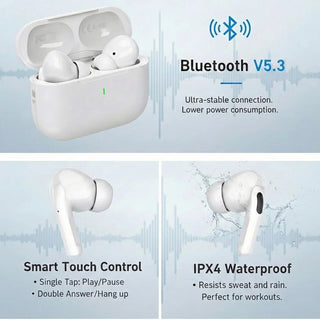 Wireless Bluetooth Earbuds HiFi Stereo Sound Smart Touch Control HD Call Low Latency for Gaming Sports Workouts Promise Mart