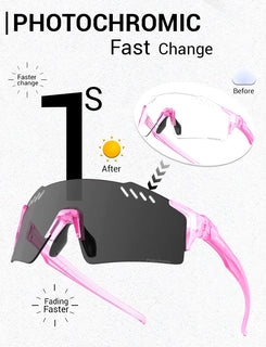 SCVCN Photochromic bike Cycling glasses UV400 Bicycle riding Eyewear Sports MTB Outdoor Sports Golf Camping Driving Eyepieces
