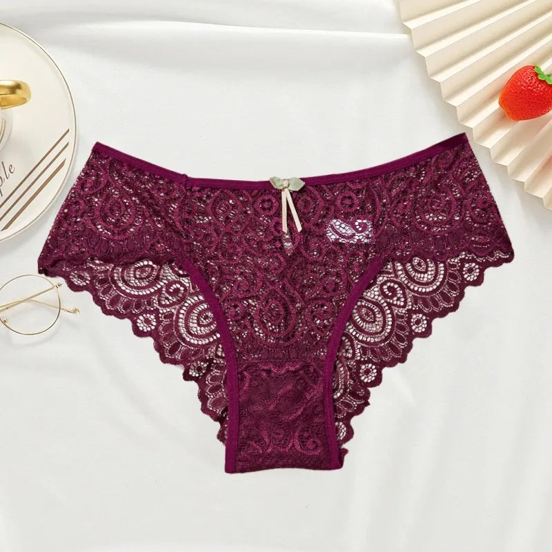 Women's Lace Panties New Sexy Underwear Female Low-Rise Bragas Mujer Cotton Crotch Breathable Lace Panty Culottes Femme