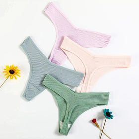Ladies thong cotton comfortable underwear sexy panties low waist young girl thong solid color  lingerie shorts Woman clothes