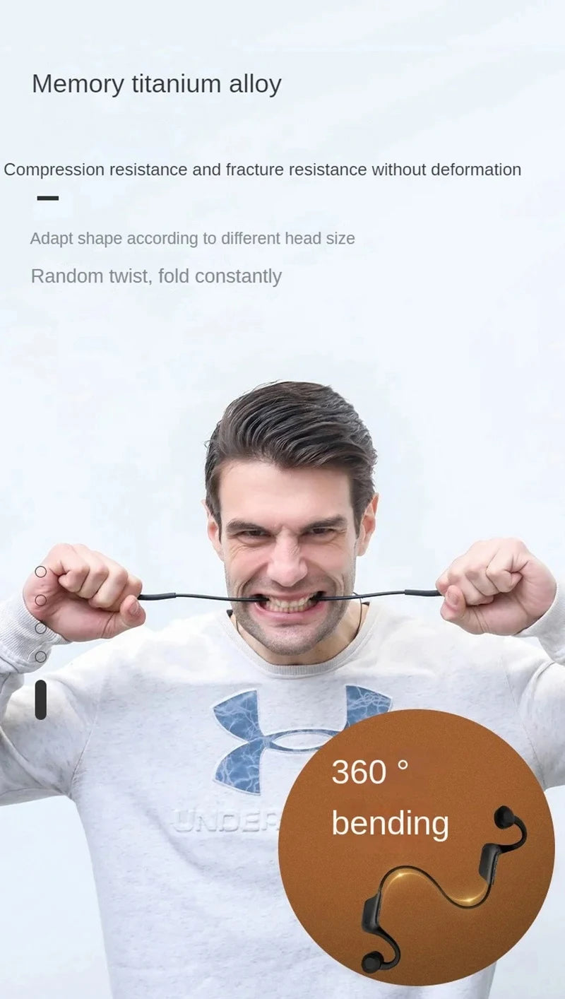 Hot Bone Conduction Swimming Headphones Bluetooth 5.4 IPX8 Waterproof Not In-Ear Wireless Plug-in Card Sports Headphones New