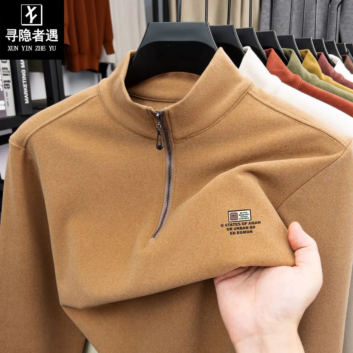 Men's Double-Sided Camere Long Sve T-irt Thiened Casual Warm Base irt Ci Walk All-Season Soft Comfortable Top