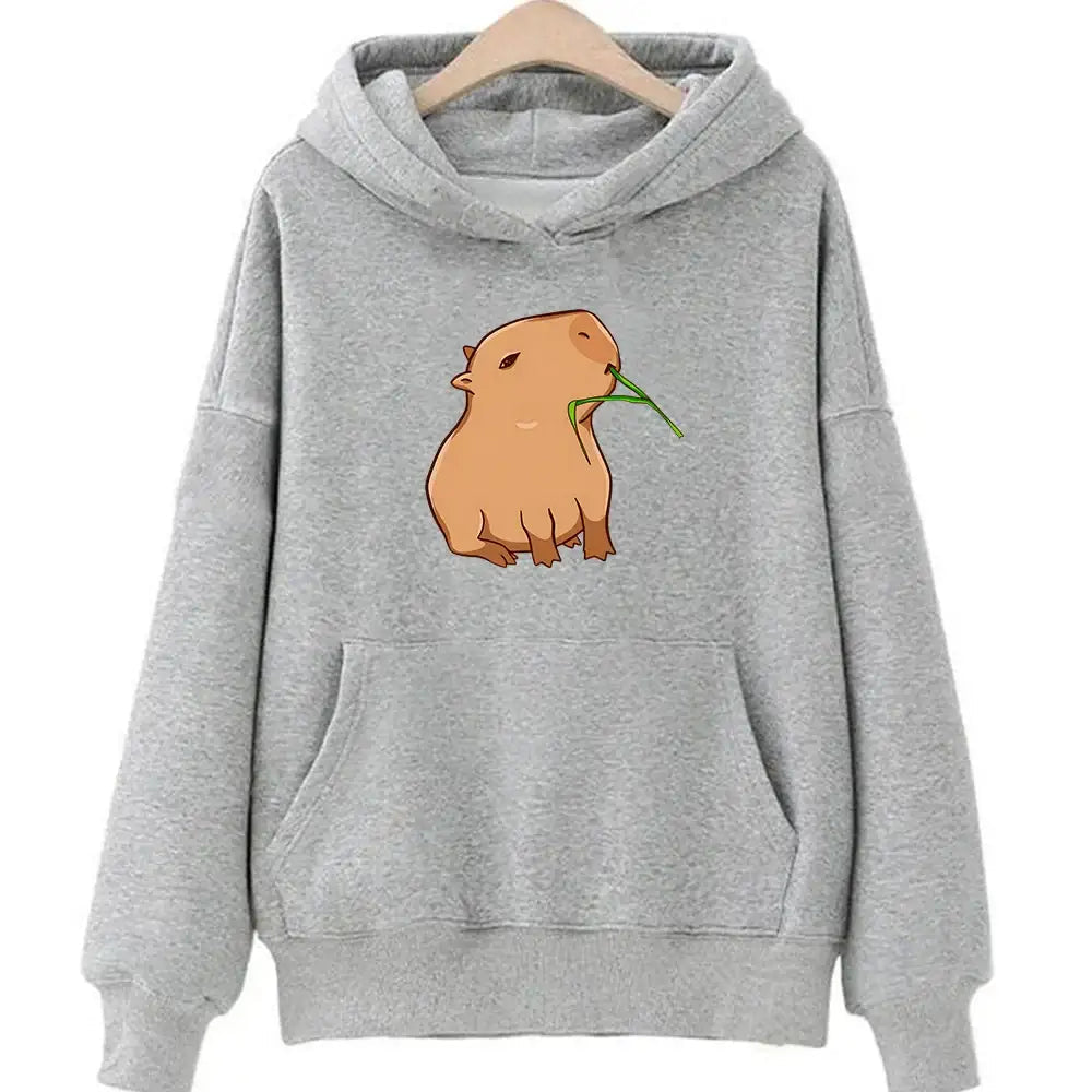 Funny Capybara Kawaii Graphic Hoodie – Unisex Harajuku Sweatshirt - Promise Mart