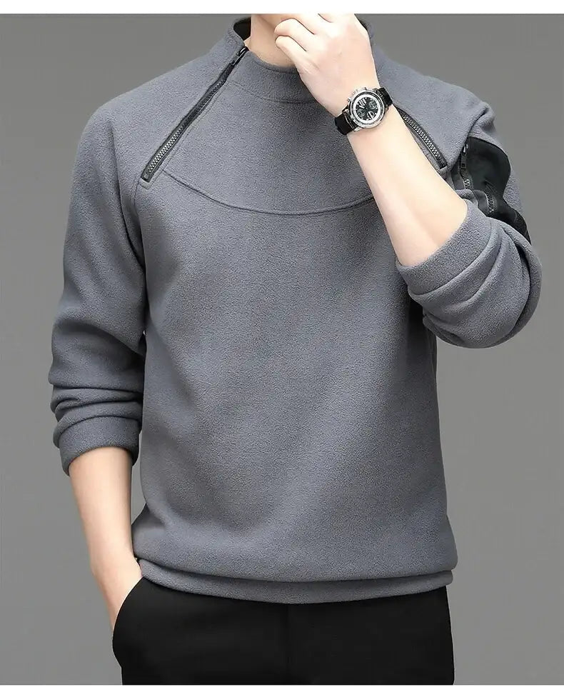 Men’s Long Sleeve Round Neck Sweatshirt – Loose Casual Sports Bottoming Top - Promise Mart