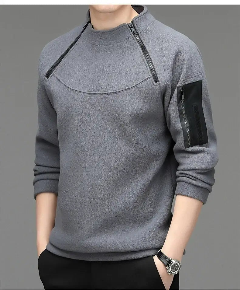 Men’s Long Sleeve Round Neck Sweatshirt – Loose Casual Sports Bottoming Top - Promise Mart