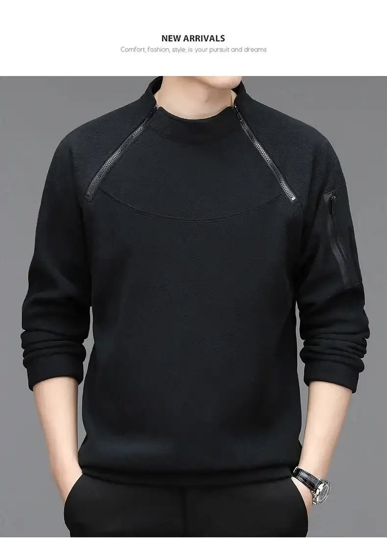 Men’s Long Sleeve Round Neck Sweatshirt – Loose Casual Sports Bottoming Top - Promise Mart