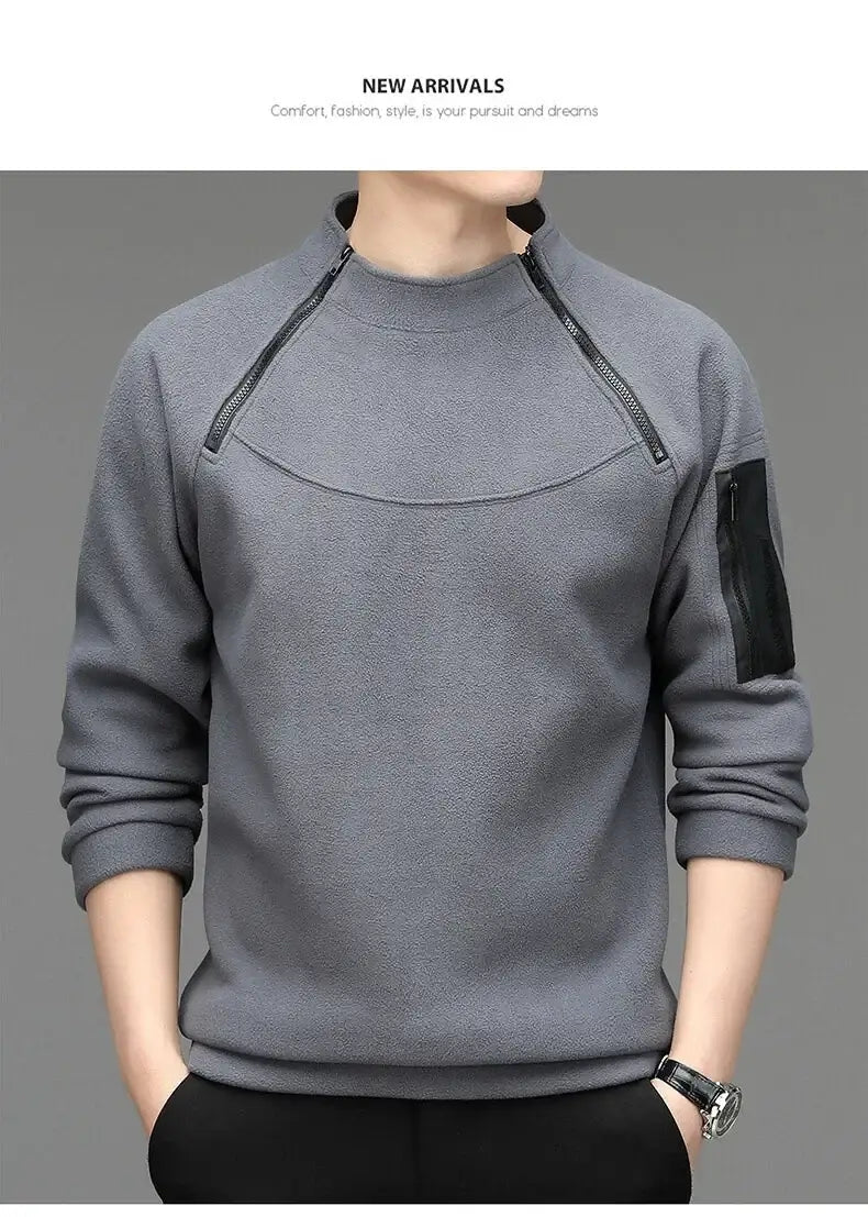 Men’s Long Sleeve Round Neck Sweatshirt – Loose Casual Sports Bottoming Top - Promise Mart