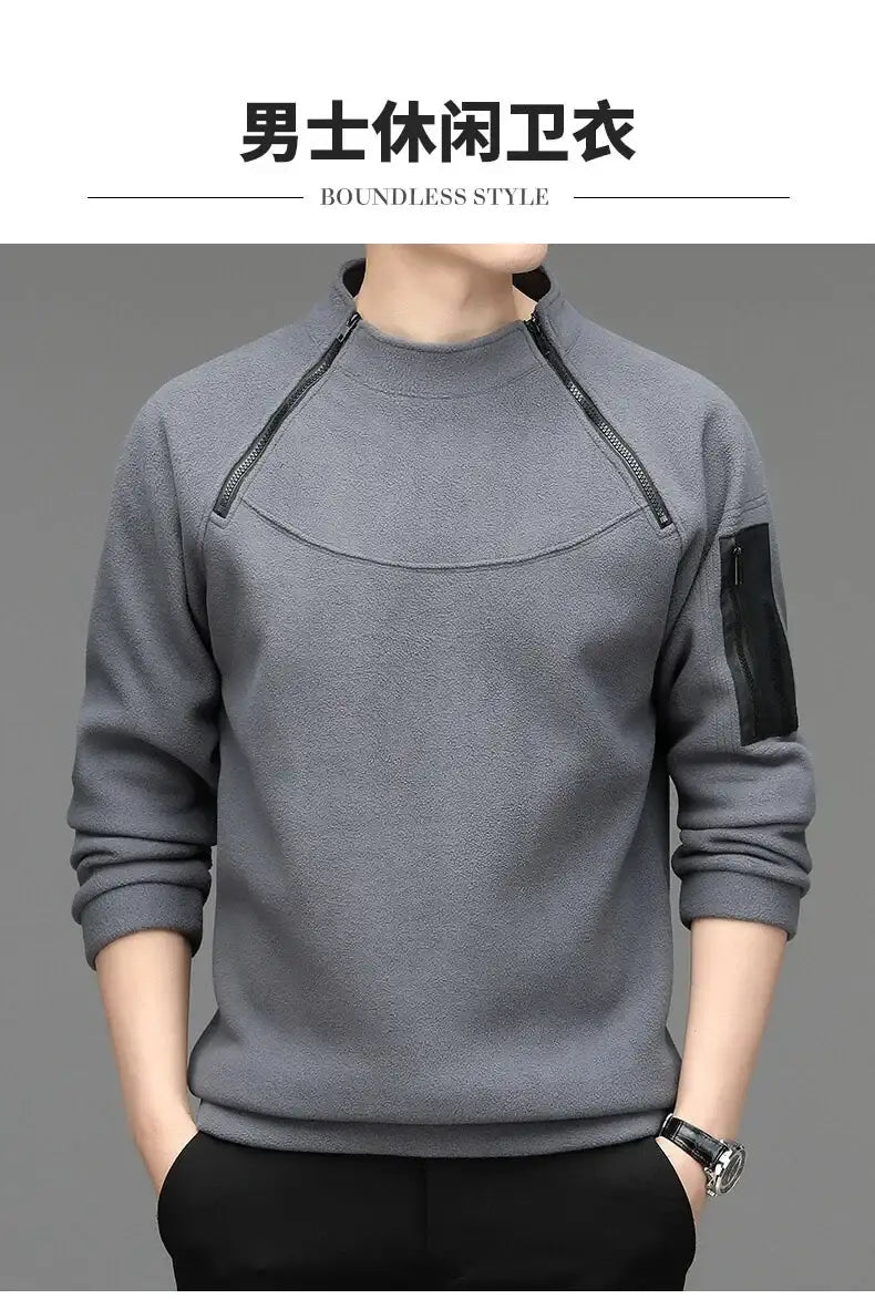 Men’s Long Sleeve Round Neck Sweatshirt – Loose Casual Sports Bottoming Top - Promise Mart