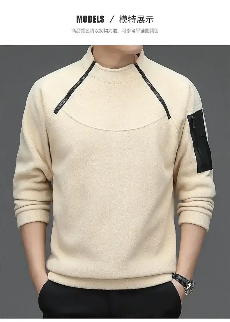 Men’s Long Sleeve Round Neck Sweatshirt – Loose Casual Sports Bottoming Top - Promise Mart