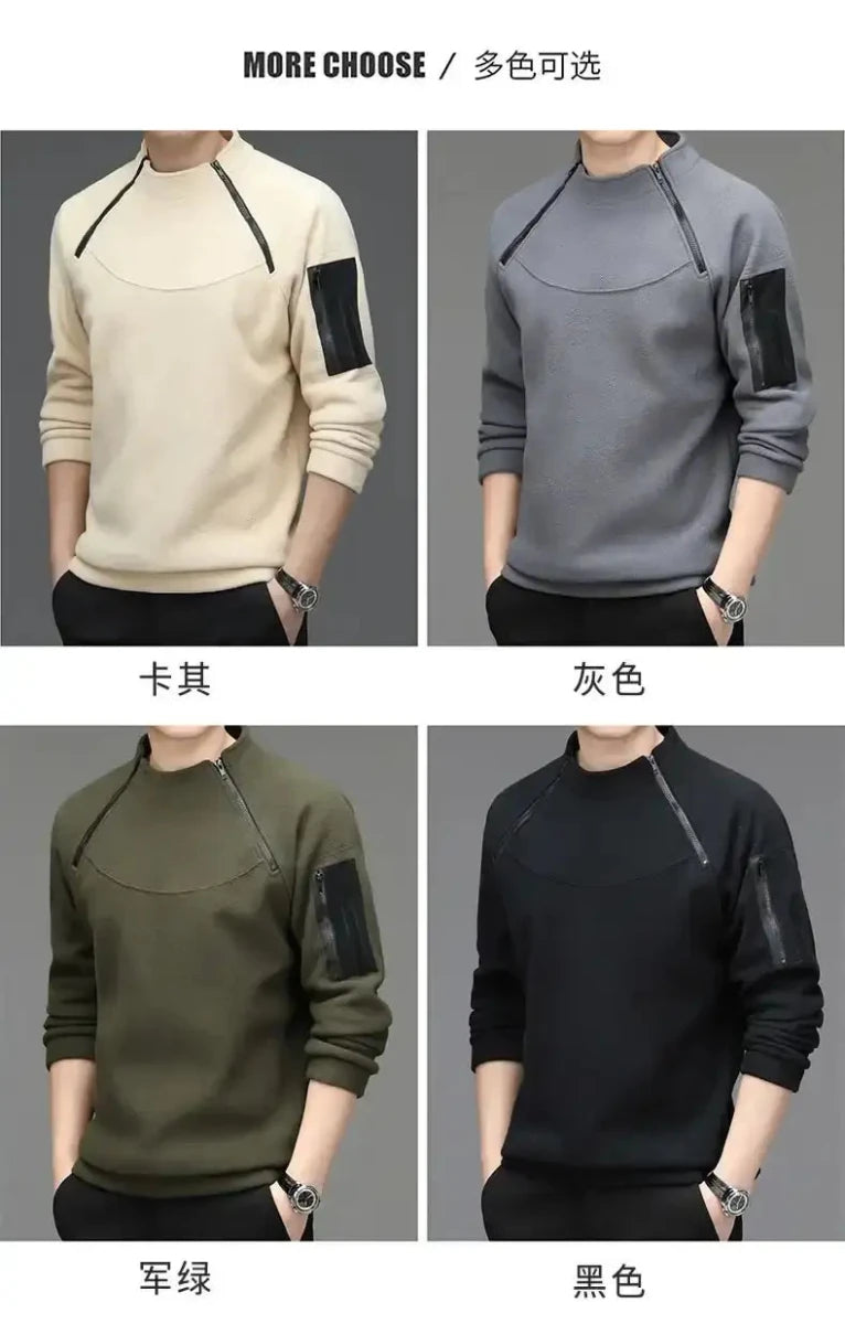Men’s Long Sleeve Round Neck Sweatshirt – Loose Casual Sports Bottoming Top - Promise Mart