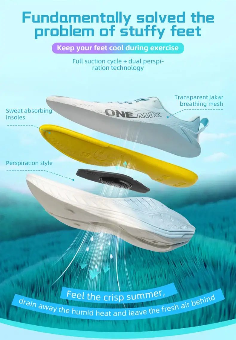 ONEMIX Casual Running Shoes Breathable Summer Jogging Shoes Men Lightweight Women Gym Shoes Outdoor Male Cushion Sports Shoes - Promise Mart