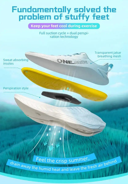 ONEMIX Casual Running Shoes Breathable Summer Jogging Shoes Men Lightweight Women Gym Shoes Outdoor Male Cushion Sports Shoes - Promise Mart
